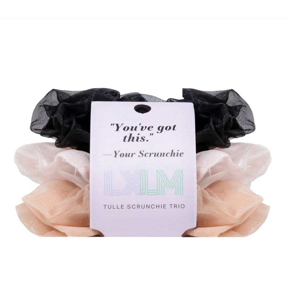 Neutral Tulle Scrunchies | Set of 3 | Black, Tan, Blush I NWT